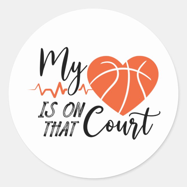 cool basketball sports Mum word art Classic Round Sticker (Front)