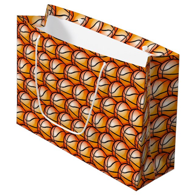 Cool Basketball sports tiled pattern  Large Gift Bag (Front Angled)