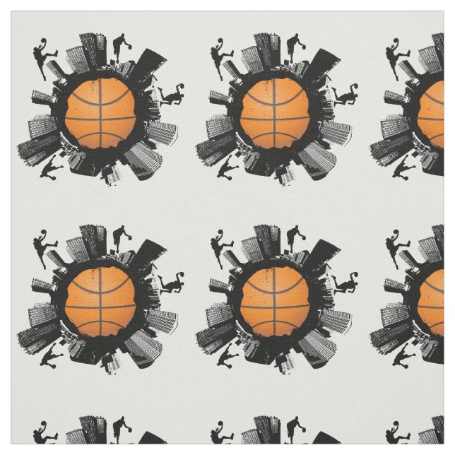 Cool Basketball World Fabric (Swatch)