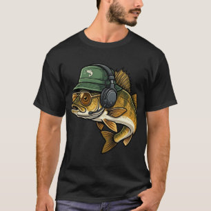 Cool Bass Fish – Funny Aquatic Character Design T-Shirt