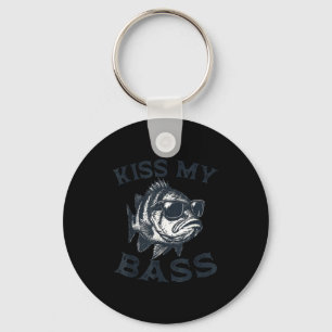 Cool bass fish sunglasses fishing angler humour key ring