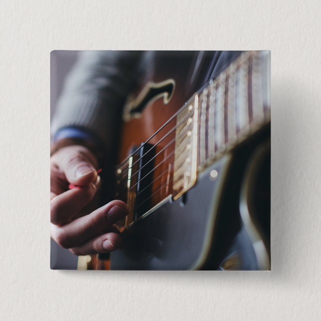 Cool Bass Guitar 15 Cm Square Badge (Front)