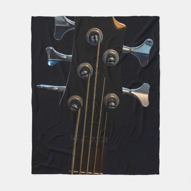 Cool Bass Guitar Fleece Blanket (Front)