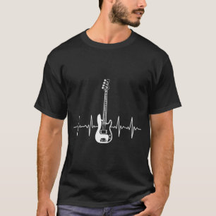Cool Bass Guitar Heartbeat Bass Player T-Shirt