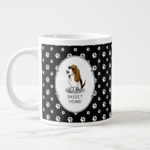 Cool Basset Hound dog and sunglasses (tri-colour 1 Large Coffee Mug