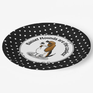 Cool Basset Hound dog and sunglasses (tri-colour 1 Paper Plate