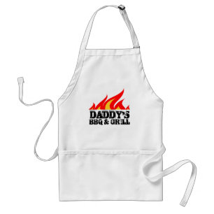 Cool BBQ apron for dad   in beige white and yellow