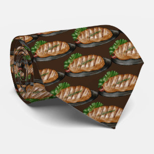 Cool BBQ beef tiled pattern Tie