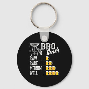 Cool Bbq Timer Raw Rare Medium Well Funny Beer Dri Key Ring