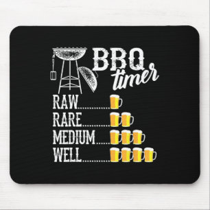 Cool Bbq Timer Raw Rare Medium Well Funny Beer Dri Mouse Pad
