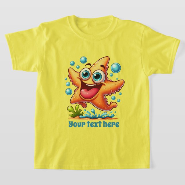 Cool Beach add text unisex kids starfish T-Shirt (Laydown)