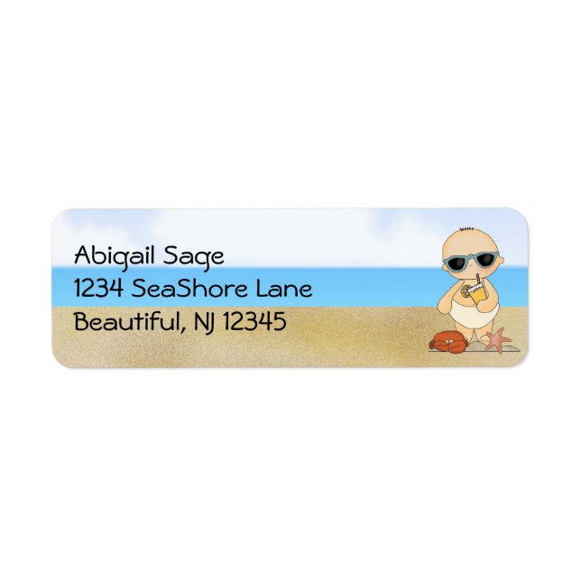 Cool Beach Baby Boy Address (Front)