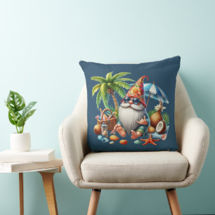 Cool beach gnome  cushion