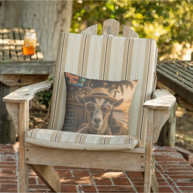 Cool Beach Goat with Cocktail Cushion (Chair)