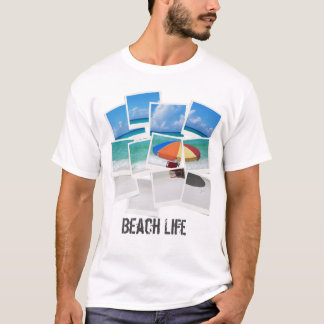 Cool Beach Life Umbrella Photo Frame Collage T-Shirt