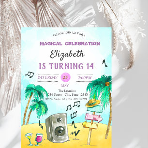 Cool Beach Party Birthday Invitation
