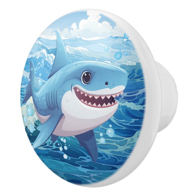 Cool beach shark lovers  ceramic knob (Right)