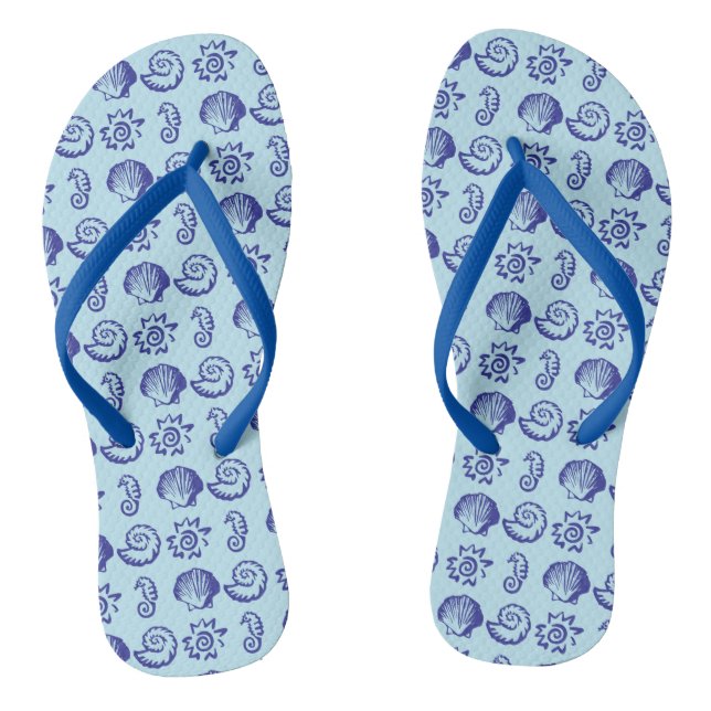 Cool Beach Symbols Jandals (Footbed)