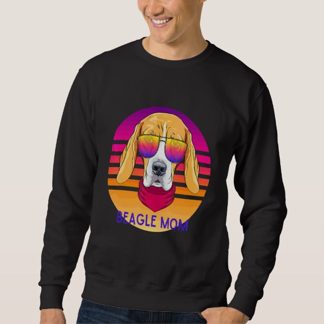 Cool Beagle Mum Dog Head Mother's Day Sweatshirt (Front)