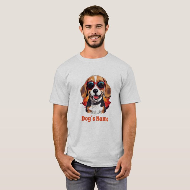 Cool Beagle With Sunglasses T-Shirt (Front Full)