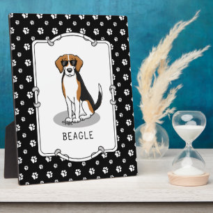 Cool Beagle with Sunglasses (tri color 3) Funny Plaque
