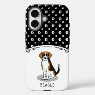Cool Beagle with Sunglasses (tri colour 3) Funny iPhone 16 Case