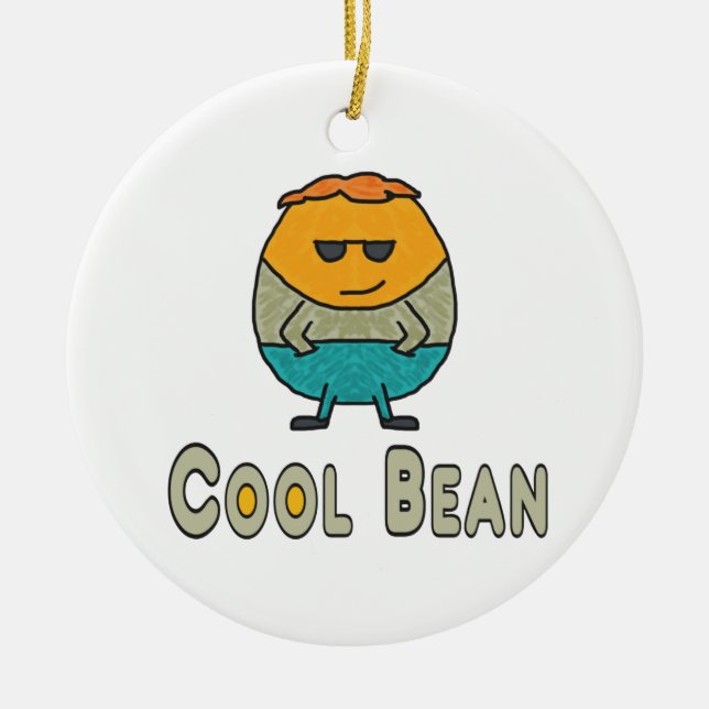 Cool Bean Ceramic Tree Decoration (Front)
