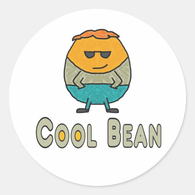 Cool Bean Classic Round Sticker (Front)