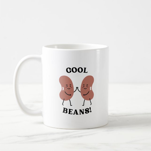 Cool Beans Duo Mug, Cute Funny Coffee Cup (Left)