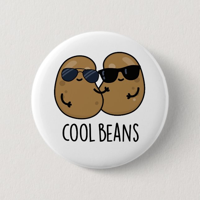 Cool Beans Funny Veggie Legume Pun  6 Cm Round Badge (Front)