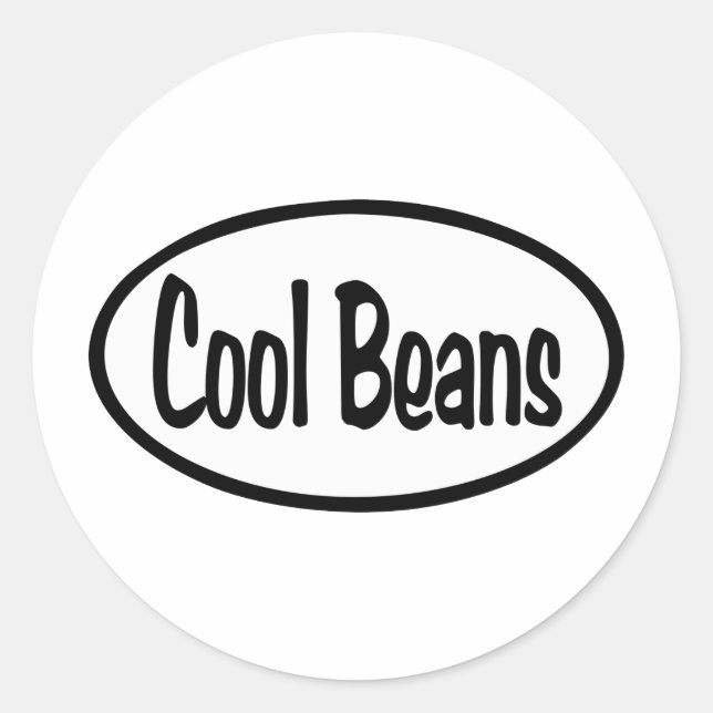 Cool Beans Oval Classic Round Sticker (Front)