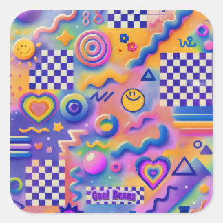 Cool Beans Pastel | Kidcore Square Sticker