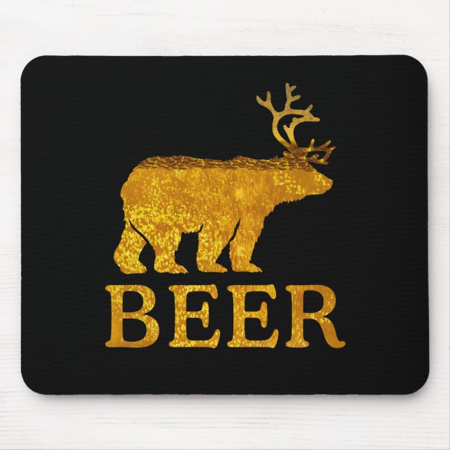 Cool Bear Deer or Beer Mouse Pad (Front)