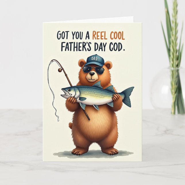 Cool Bear Fathers Day Greeting Card (Front)