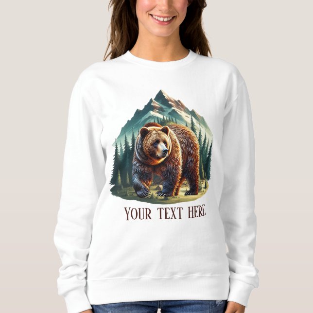 Cool bear lovers customisable  sweatshirt (Front)