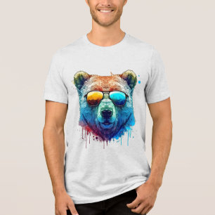 Cool Bear Shades Graphic T-Shirt Tri-Blend Shirt