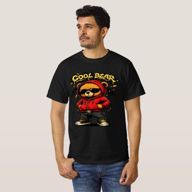 Cool Bear Streetwear Cartoon Graphic T-Shirt  (Front Full)