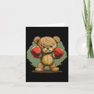 Cool Bear With Boxing Gloves Outfit Card
