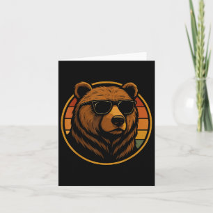 Cool Bear With Sungles Retro Wilderness Card