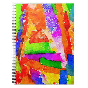 Cool Beautiful Colourful Abstract Collage Spiral Notebook