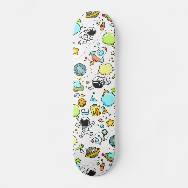 Cool beautiful space astronaut  skateboard (Front)