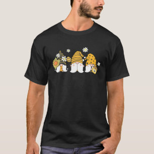 Cool Bee Gnomes Sunflower Hippie Design Gnome Men  T-Shirt