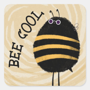 Cool Bee Square Sticker