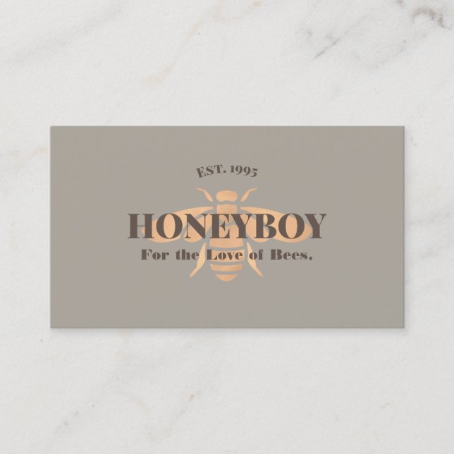 Cool Beekeeper Honey Bee Logo  Business Card (Front)