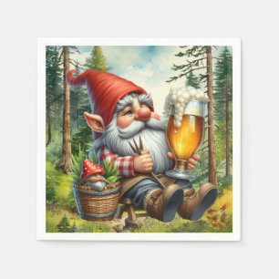 Cool beer gnome party  napkin