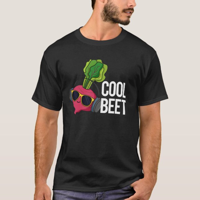 Cool Beet Funny Veggie Pun Dark BG T-Shirt (Front)