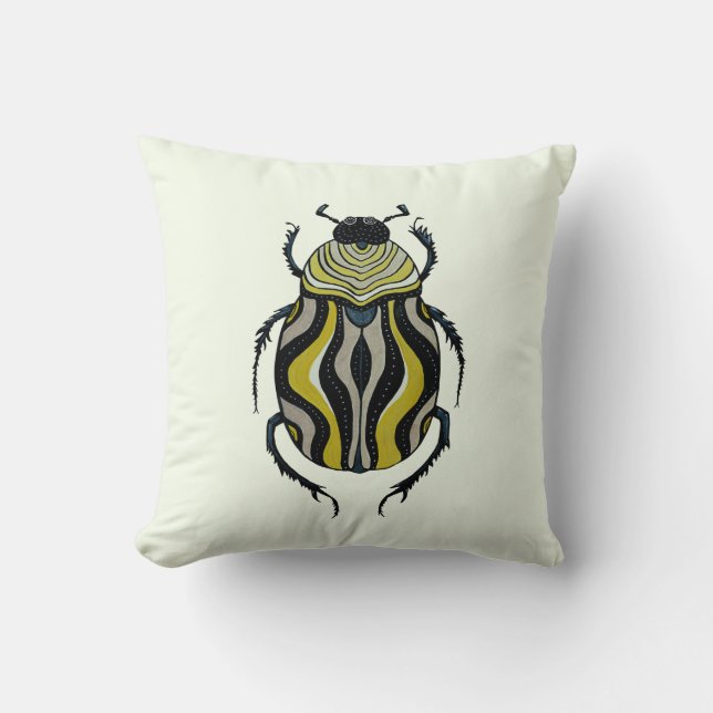 Cool Beetle Bug Art Insect Lover Cushion (Front)