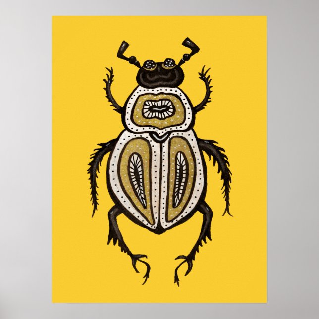 Cool Beetle Decorative Entomology Art Poster (Front)