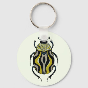Cool Beetle Entomology Insect Art Key Ring
