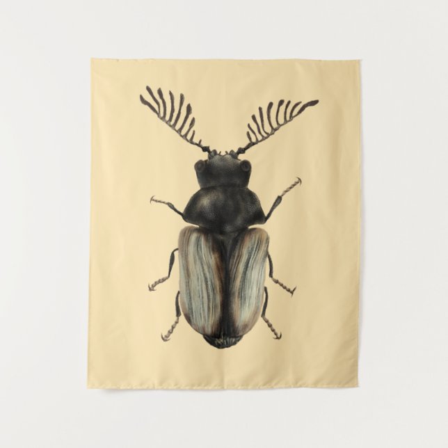 Cool beetle insect lover entomology art tapestry (Front)